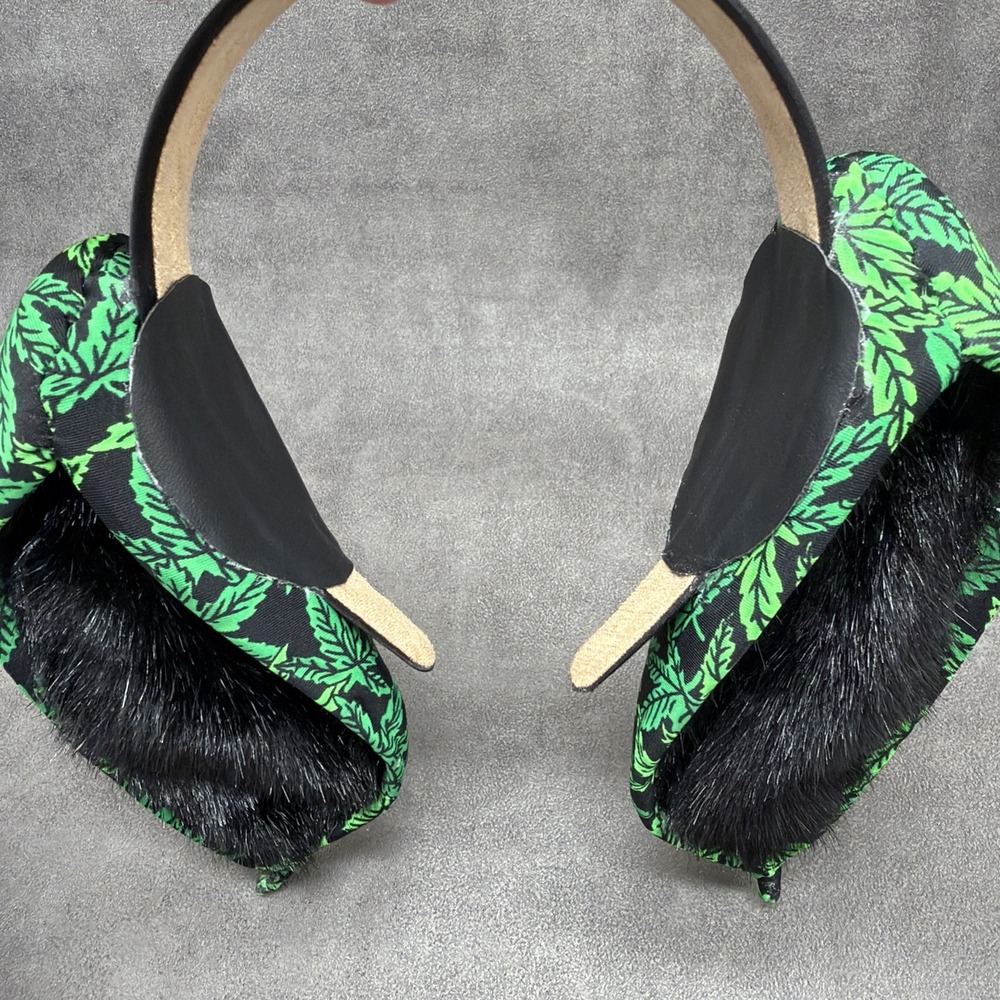 Cosplay Handmade Ears & Tail Green Marijuana Print - Picture 5 of 6